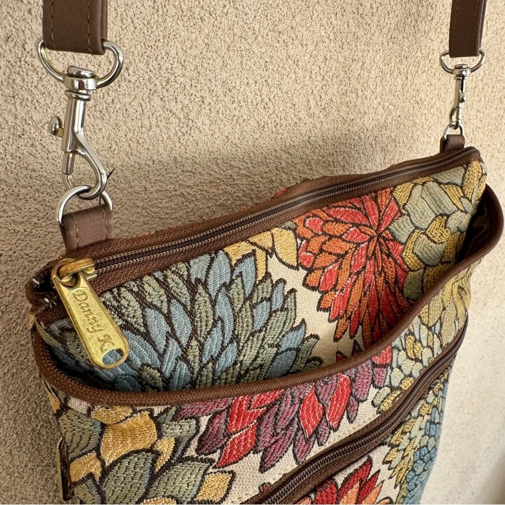 VTG Danny K Beverly Hills Tapestry Fall Floral Crossbody Bag | Made in USA 🇺🇸